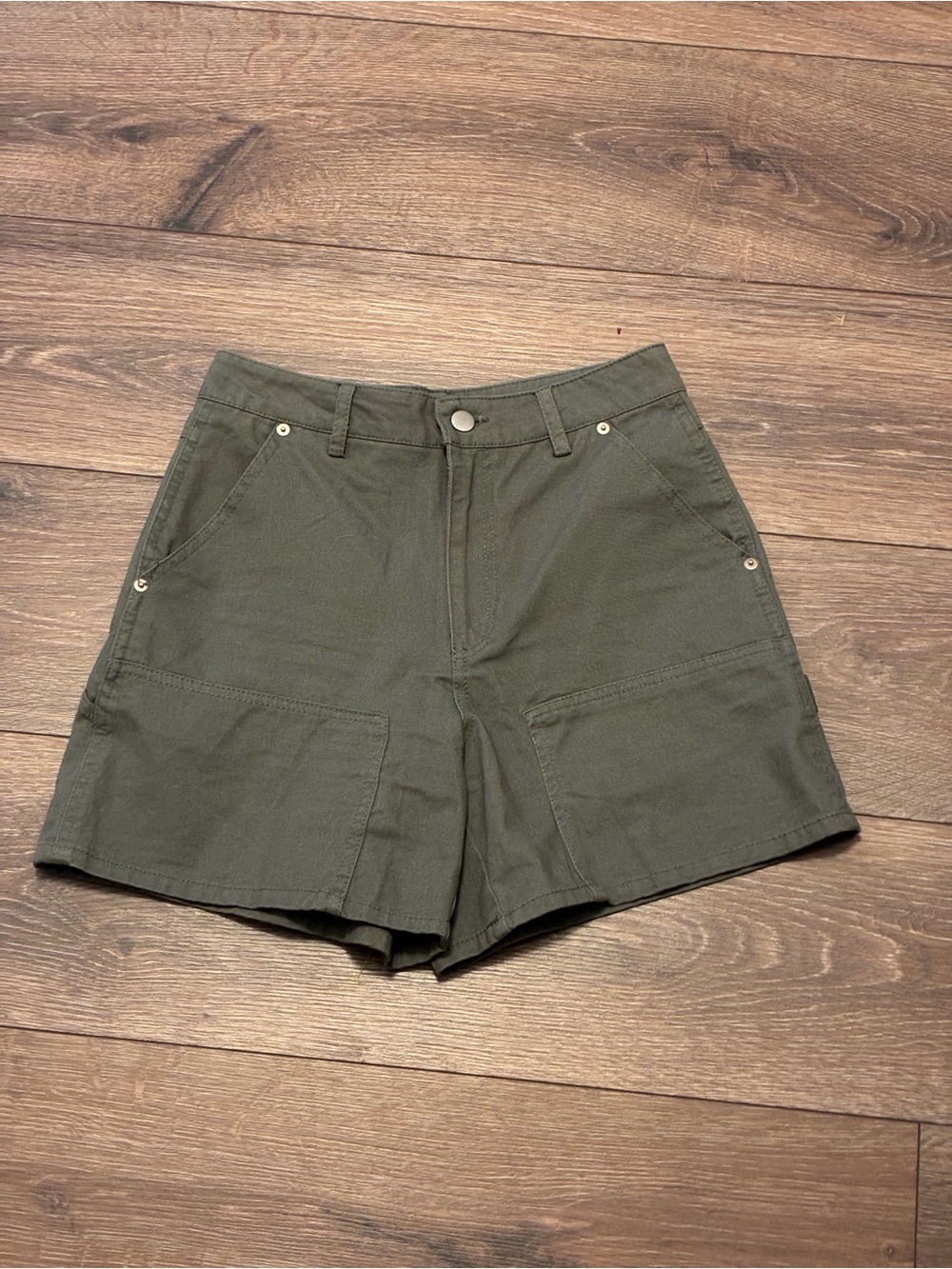 Forever 21 Olive Utility High-Rise Shorts